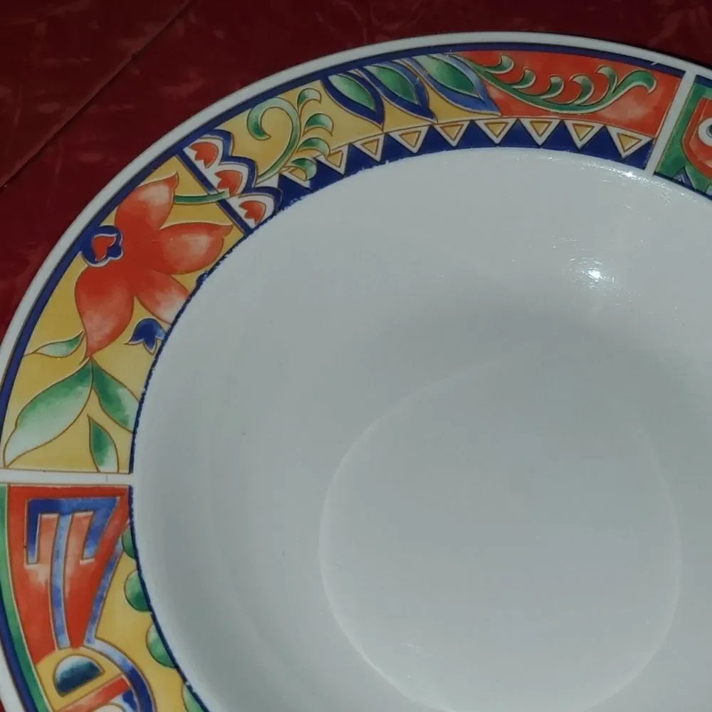 Lynns Stoneware Savanna Rim Cereal Soup Bowl 8.75